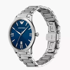 Emporio Armani Giovanni Men’s Quartz Watch – Blue Dial & Silver Steel Strap
