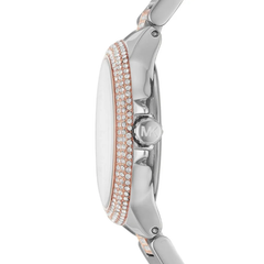 Michael Kors Mini Camille Pavé MK6846 Women?s Multifunction Watch ? White Dial & Two-Tone Steel Strap Michael Kors