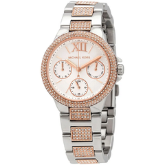 Michael Kors Mini Camille Pavé MK6846 Women?s Multifunction Watch ? White Dial & Two-Tone Steel Strap