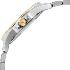 Michael Kors Kacie MK6931 women?s three-hand watch with silver dial and two-tone stainless steel strap