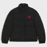 HUGO BOSS Water-repellent padded jacket with logo patch Black