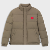 HUGO BOSS Water-repellent padded jacket with logo patch Medium Grey
