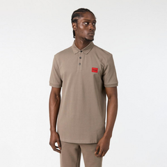 HUGO Deresino232 Slim-Fit Cotton Polo Shirt | Medium Grey Designer Polo Hugo Boss