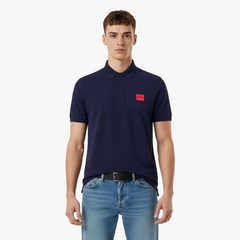 HUGO Dereso222 Slim-Fit Cotton Polo Shirt | Navy Designer Polo Hugo Boss