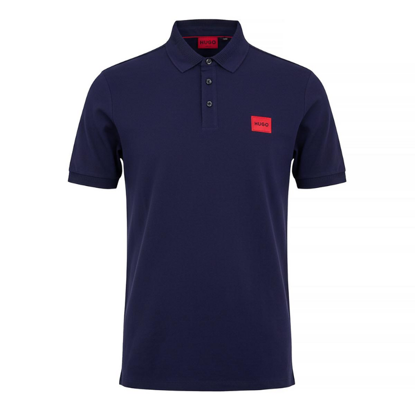 HUGO Dereso222 Slim-Fit Cotton Polo Shirt | Navy Designer Polo Hugo Boss