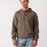 HUGO Daratschi214 Label Logo Men’s Hoodie | Medium Grey Designer Sweatshirt Hugo Boss