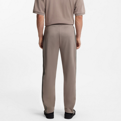 HUGO Relaxed-Fit Tracksuit Bottoms with Logo Tape – Medium Grey