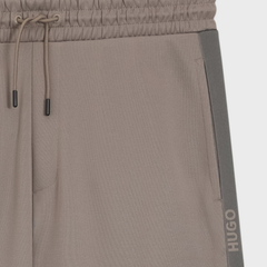 HUGO Relaxed-Fit Tracksuit Bottoms with Logo Tape – Medium Grey