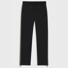 HUGO Relaxed-Fit Tracksuit Bottoms with Logo Tape – Black