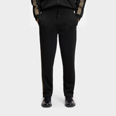 HUGO Relaxed-Fit Tracksuit Bottoms with Logo Tape – Black Hugo Boss