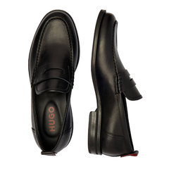 Hugo Varian Black Loafers | Men’s Classic Slip-On Shoes Hugo Boss
