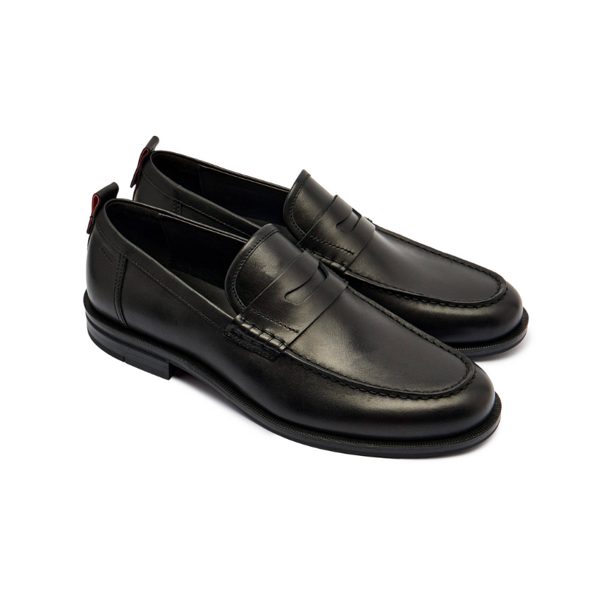 Hugo Varian Black Loafers | Men’s Classic Slip-On Shoes Hugo Boss