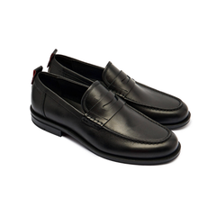 Hugo Varian Black Loafers | Men’s Classic Slip-On Shoes Hugo Boss