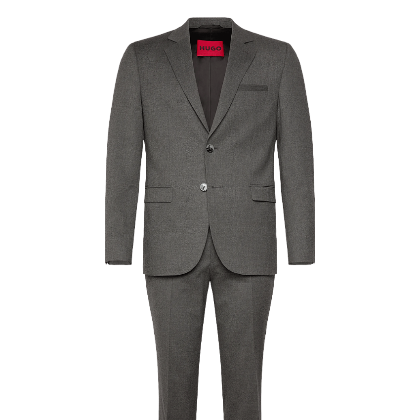 HUGO Arti-Hesten253X Medium Grey Suit | Men’s Slim-Fit Formal Suit Hugo Boss