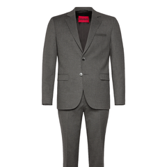 HUGO Arti-Hesten253X Medium Grey Suit | Men’s Slim-Fit Formal Suit Hugo Boss