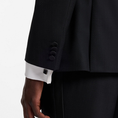 Square Black Enamel Cufflinks with Logo