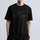 HUGO DALENT Print T-Shirt | Black Hugo Boss