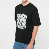 HUGO Dodger Motif Print T-Shirt - Black Hugo Boss
