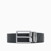 Armani Exchange Men's Textured Black Belt with Polished Metal Buckle ARMANI EXCHANGE