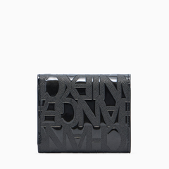 Armani Exchange Men's Bi-Fold Wallet with Embossed Pattern – Black ARMANI EXCHANGE