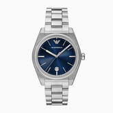 Emporio Armani Men’s Three-Hand Date Watch – Blue Dial, Stainless Steel (41mm)