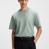 HUGO Dapolino Relaxed-Fit Cotton T-Shirt with Logo Print | Light/Pastel Green Hugo Boss
