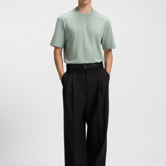 HUGO Dapolino Relaxed-Fit Cotton T-Shirt with Logo Print | Light/Pastel Green