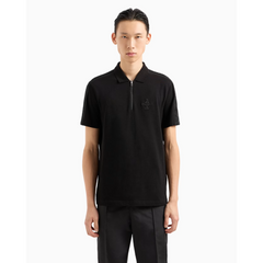 Armani Exchange REGULAR FIT COTTON ZIP POLO