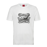 HUGO Diwom Short-Sleeved Cotton T-Shirt | White Hugo Boss