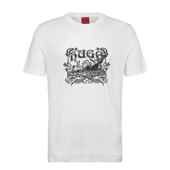 HUGO Diwom Short-Sleeved Cotton T-Shirt | White