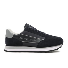Armani Exchange Men’s Suede Sneakers Navy/Silver ARMANI EXCHANGE