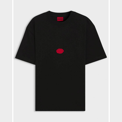 HUGO Relaxed-Fit Divis Cotton T-Shirt | Black Hugo Boss