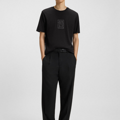 HUGO Dadso Embroidered Cotton Jersey T-Shirt | Black Hugo Boss