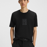 HUGO Dadso Embroidered Cotton Jersey T-Shirt | Black Hugo Boss