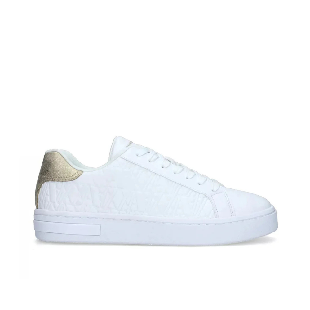 Armani Exchange Women’s Sneakers – Beige with Metallic Logo Accent ARMANI EXCHANGE