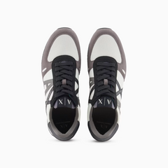 Armani Exchange Men’s Sneakers ECO-SUEDE Off White+Grey