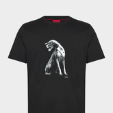 HUGO Didug Short-Sleeved Cotton T-Shirt | Black Hugo Boss