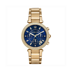 Michael Kors Women’s Quartz Gold Stainless Steel Blue Dial 39mm Watch MK6262
