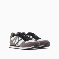 Armani Exchange Men’s Sneakers ECO-SUEDE Off White+Grey