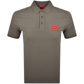 HUGO Dereso222 Slim-Fit Cotton Polo Shirt | Medium Grey