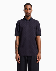 Armani Exchange Regular fit polo shirt with tone-on-tone allover logo