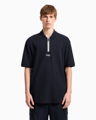 Armani Exchange Regular fit polo with zip Navy