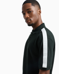 Armani Exchange Regular fit piquet polo with shoulder bands Jet Set