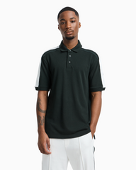 Armani Exchange Regular fit piquet polo with shoulder bands Jet Set
