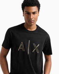Armani Exchange Regular fit T-shirt with rhinestone logo ARMANI EXCHANGE