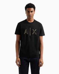 Armani Exchange Regular fit T-shirt with rhinestone logo