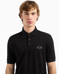 Armani Exchange Regular fit cotton pique polo with logo
