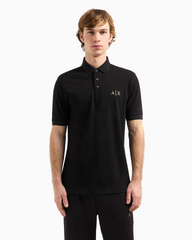 Armani Exchange Regular fit cotton pique polo with logo