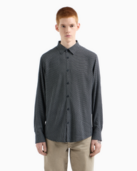 Armani Exchange Regular fit shirt in ASV fabric Deep Navy Logo Twist