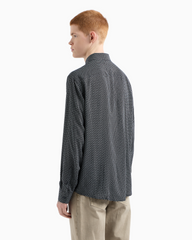 Armani Exchange Regular fit shirt in ASV fabric Deep Navy Logo Twist